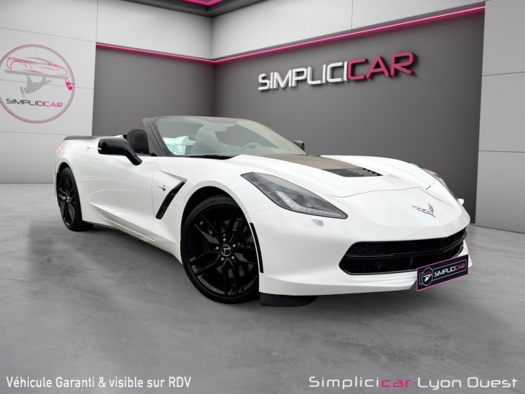 Chevrolet corvette cabriolet c7 6.2 v8 466 ch stingray - garantie 12 mois état neuf occasion simplicicar lyon ouest...