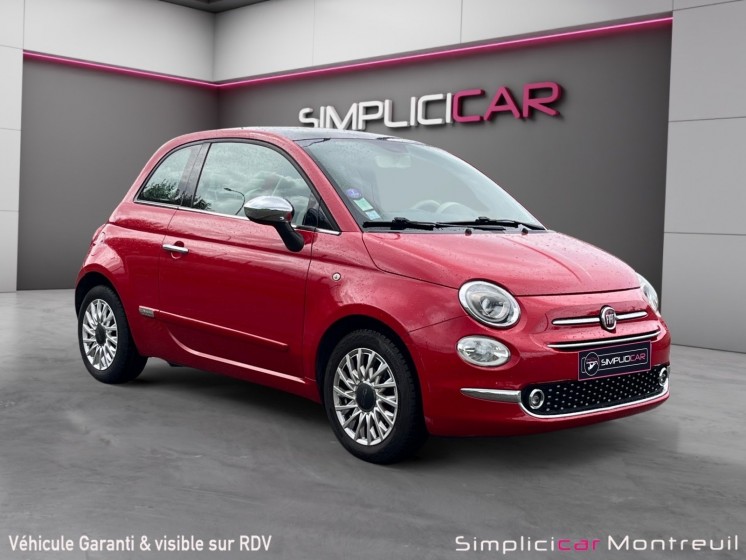 Fiat 500 my17 1.2 69 ch eco pack lounge / entretiensa jou / toit pano / garantie 12 mois occasion champigny-sur-marne (94)...