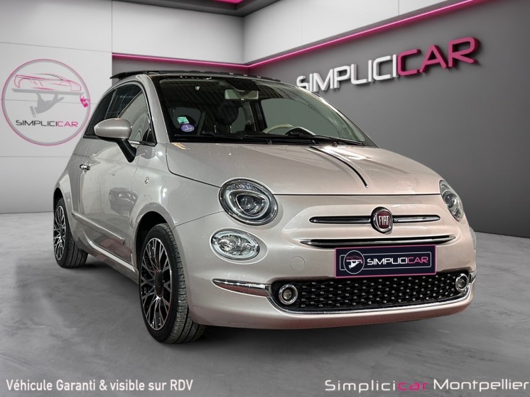 Fiat 500 my20 serie 7 euro 6d 1.2 69 ch eco pack s/s club toit ouvrant radars ar clim auto occasion montpellier (34)...