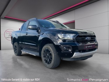 Ford ranger super cabine 2.0 213 ch bv10 wildtrak sièges chauffants/attelage/caméra/démarrage et ouverture sans clefs......