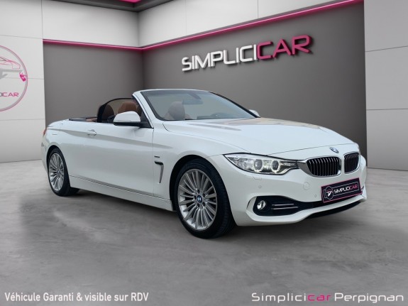 Bmw serie 4 cabriolet f33 420d 184 ch luxury - sièges av à mémoires - chauffe nuque av -clim bizone - gps - filet anti......